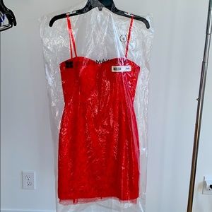 Bcbg maxazria red lace dress